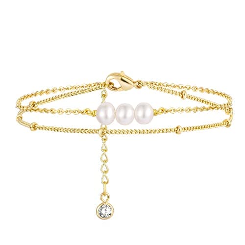 MEVECCO 14K Gold Plated Dainty Chain Bracelet for Women