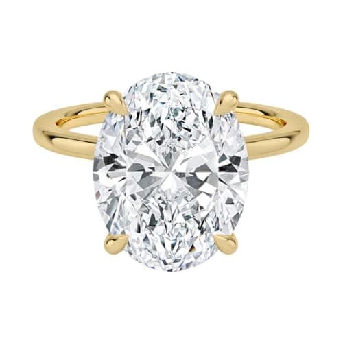 1.5-5 Ct Oval Moissanite Engagement Ring in 10k/14k/18k Gold & SilverHidden Halo (3 Ct Yellow) Gift for Her