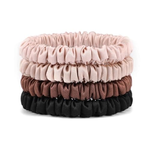 22 Momme Pure Silk Mulberry Scrunchies for Women, MultiColor