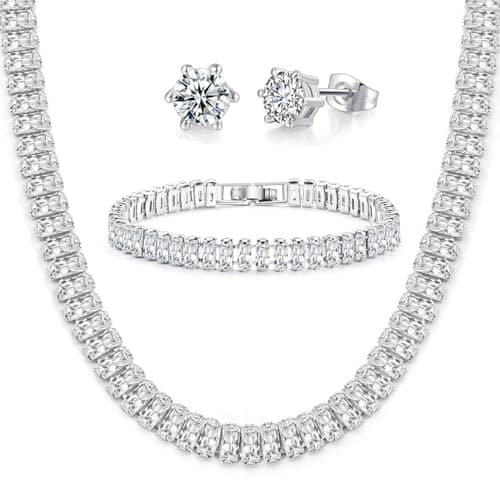 PORYIMEE Sparkling Rhinestone 14K Gold Plated Choker for Women