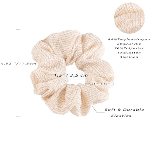 Oversized & Petite White Scrunchies for Women