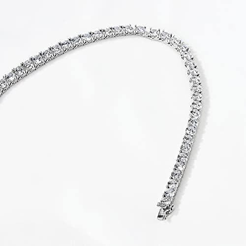 Amazon Essentials Sterling Silver Tennis Necklace with Round Cut Infinite Elements CZ