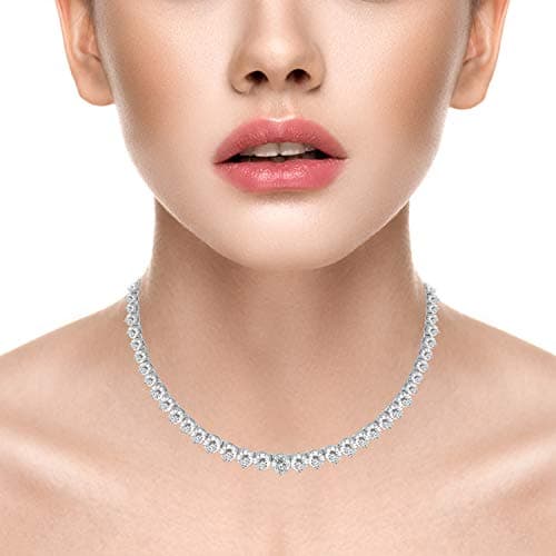 Lavencious Tennis AAA CZ Necklace for Bridal and Evening Party