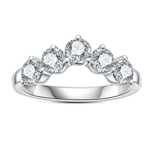 AimiIee D Color VVS1 Moissanite Eternity Ring 925 Silver Anniversary Band