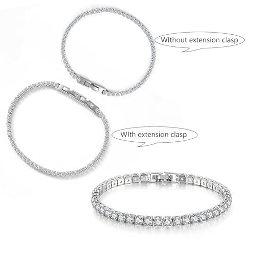 SDA Iced Out Diamond Tennis Chain CZ Bracelets 3.0mm/4.0mm for Women & Men