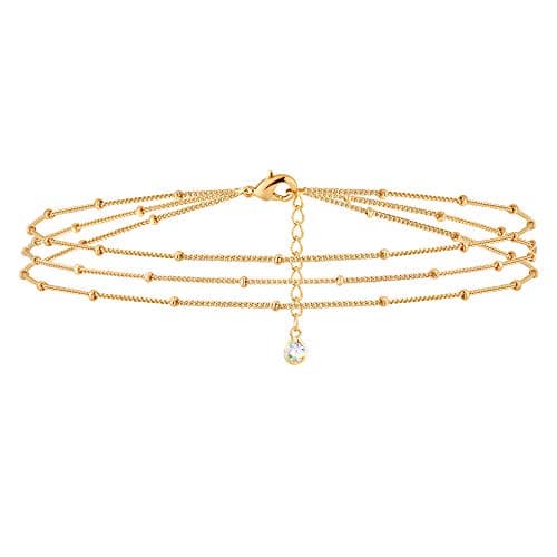 MEVECCO 14K Gold Plated Dainty Chain Bracelet for Women