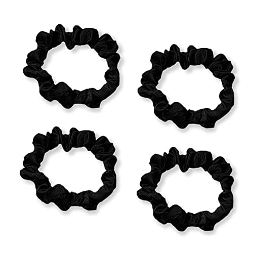 Satin Hair Scrunchies Set, 4Pcs Silk Ponytail Holders for Women Girls