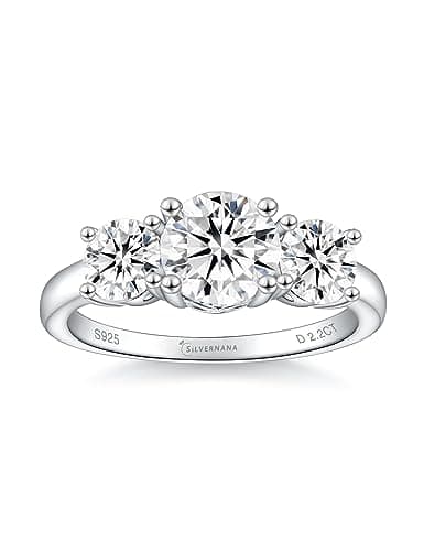 SilverNana Sterling Silver Moissanite Promise Ring for Her D Color VVS1