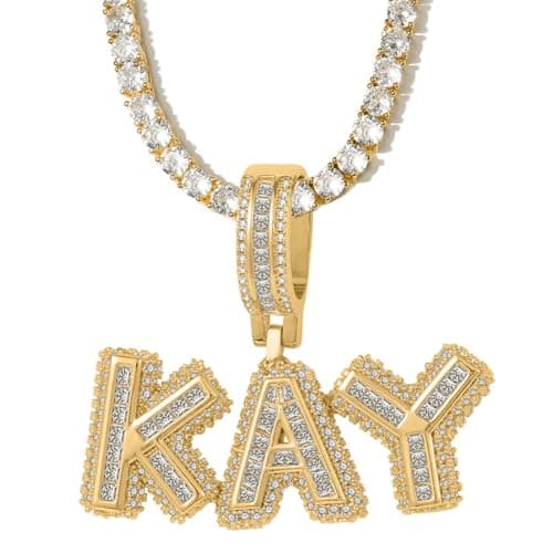 3UMeter Diamond Iced Out Custom Name Chain Necklace for Men & Women