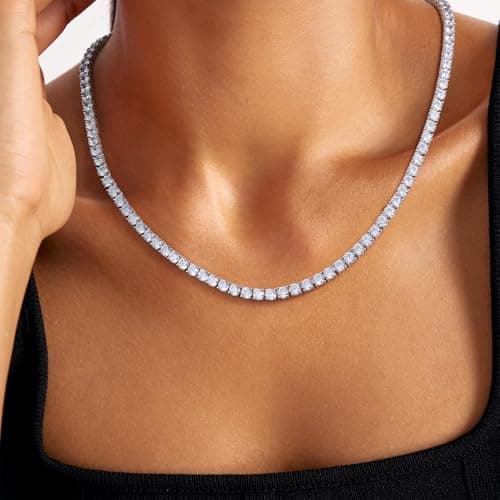 KissYan 14K Gold/Silver Plated Diamond-Style Choker for Men & Women