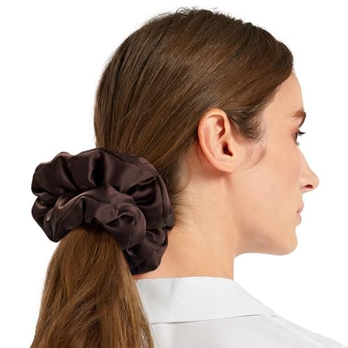 LilySilk Rosy Pink Oversized Mulberry Silk Scrunchies for Big Hair