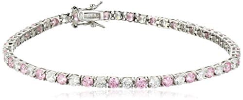 Amazon Essentials Sterling Silver Alternating Stone CZ Tennis Bracelet