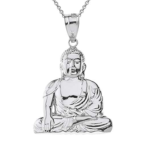 Claddagh Gold 925 Sterling Silver Buddhist Meditation Zen Buddha Pendant Necklace