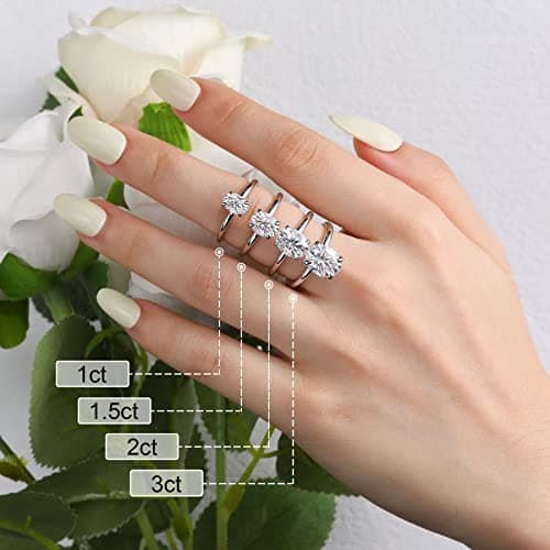 Ladylike Solitaire Moissanite Engagement Ring 1/1.5/2/3CT D Color VVS1 Wedding Ring for Her