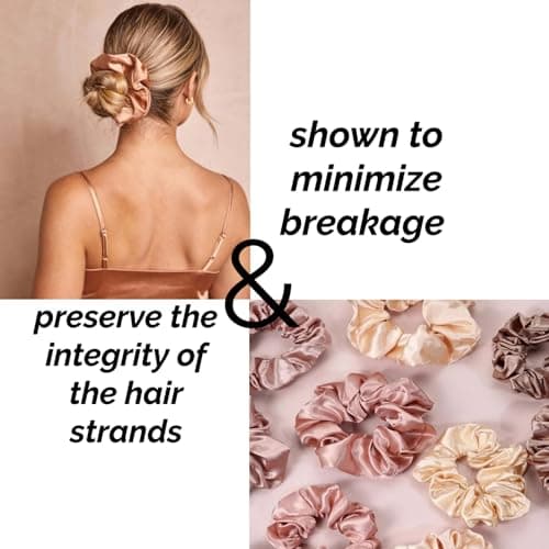 12pcs Set Silk Scrunchies 6 Large 6 Medium Soft Elastic Satin for Women Girls
