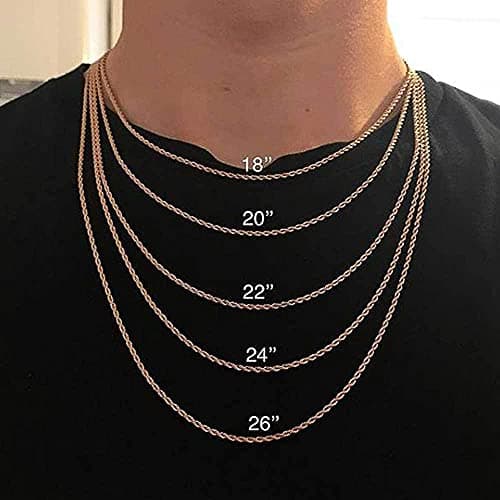 Michooyel 3mm Twist Rope Necklace for Men, Women, Boys and Teens
