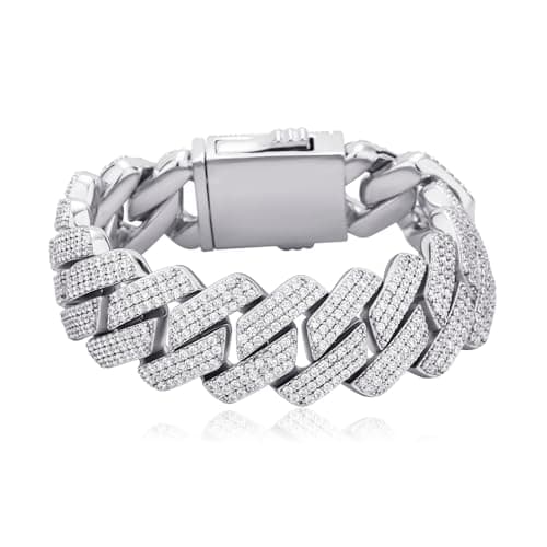 TopGrillz 14K Gold Plated Diamond Cuban Bracelet for Men & Women
