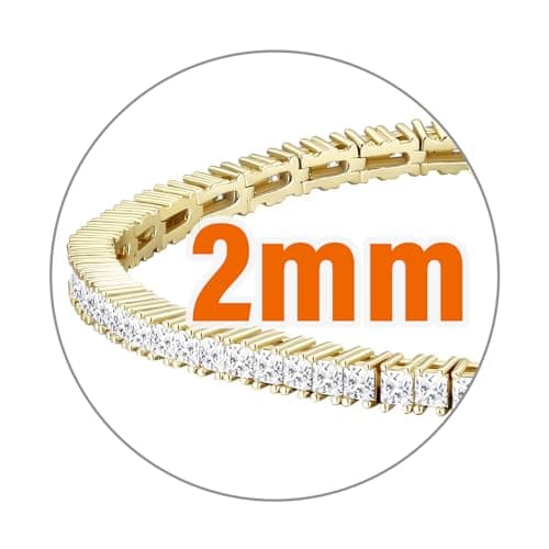 KRKC&CO 2/3/4mm Sterling Silver Tennis Bracelets, 14k Gold/White Gold Plated, Iced Out CZ