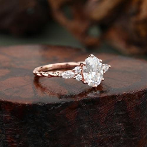 Juyoyo Moissanite Engagement Rings for Women in Sterling Silver or Gold Wedding Bands