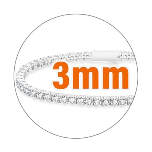 KRKC&CO Iced Out 5A CZ 3/4mm Tennis Bracelet 14k Gold/White Gold