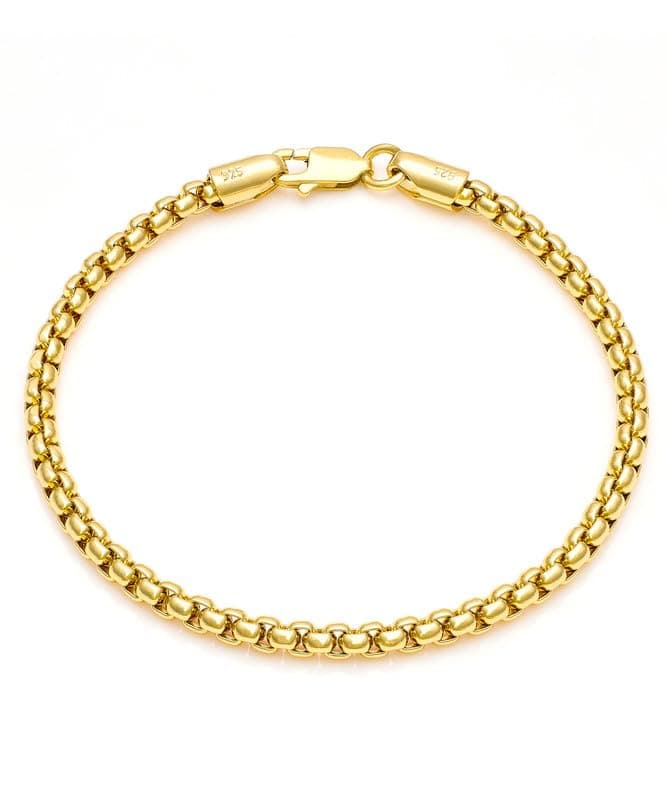Waitsoul Diamond-Cut Silver/Gold Box/Rope Bracelet for Women/Men