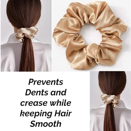 12pcs Set Silk Scrunchies 6 Large 6 Medium Soft Elastic Satin for Women Girls