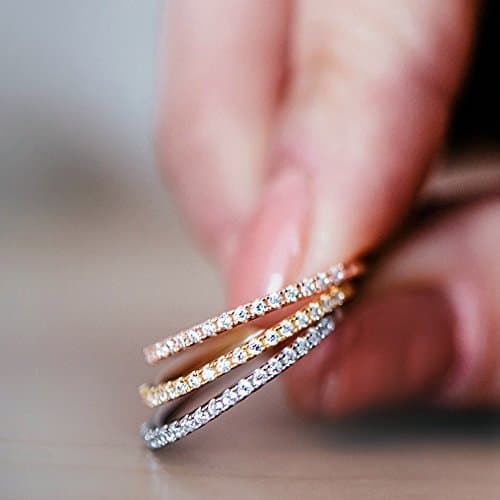 14K Gold Plated Sterling Silver Stackable Rings for Women