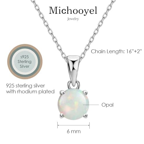 Michooyel Opal Pendant Necklace for Women
