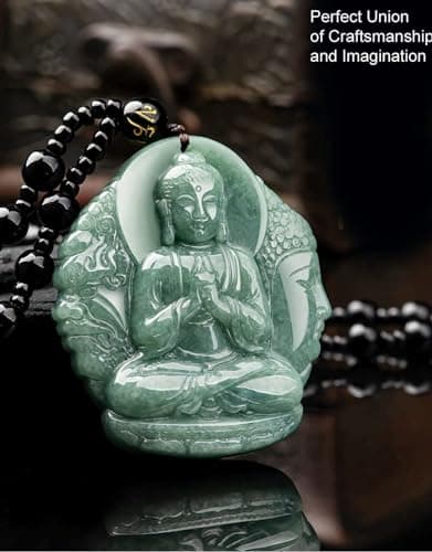 Natural Jade Buddha Necklace Pendant for Men and Women