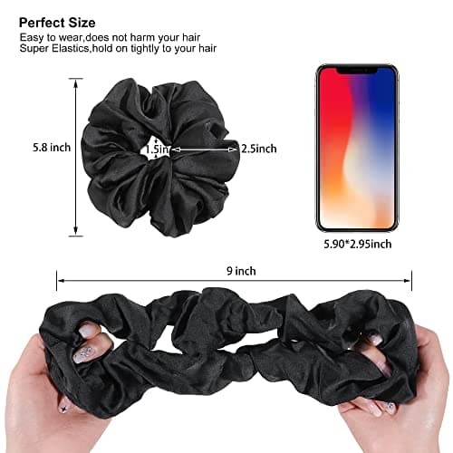Big & Soft Silk Satin Scrunchies for Long Hair Girls