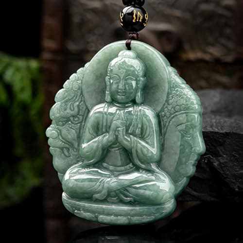 Natural Jade Buddha Necklace Pendant for Men and Women