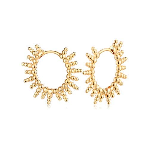MYEARS 14K Gold Plated Simple Hoop Earrings Hypoallergenic