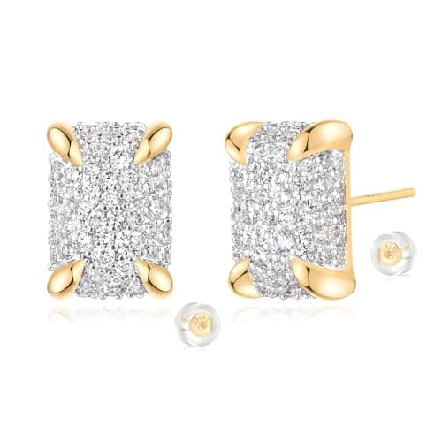 MYEARS Gold Plated Cubic Zirconia Stud Earrings