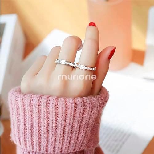 Munone 14k Gold Plated 4mm Cubic Zirconia Women's Stackable Eternity Ring
