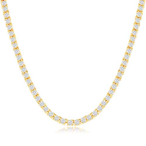 Refined NYC Sterling Women's 3mm CZ Tennis Necklace