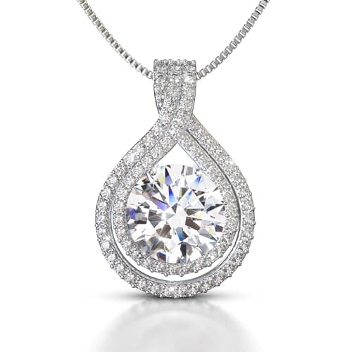 Velare Jewelry Platinum Plated Certified Moissanite Necklace for Women