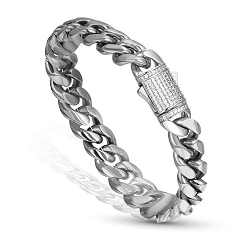 Luxfine 14K Gold Plated Miami Cuban Link Bracelet for Men & Women