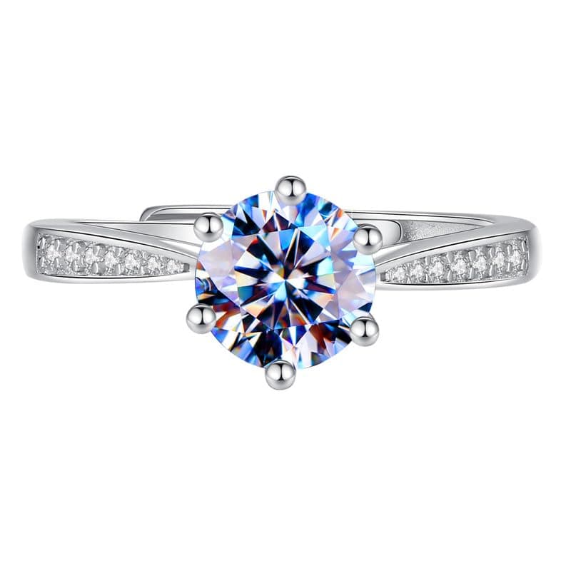 Attenlen Handmade Sterling Silver Heart Moissanite Engagement Ring Gift Box For Her