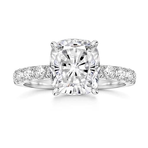 Michooyel 3ct Cushion Cut S925 Sterling Silver Engagement Ring for Women
