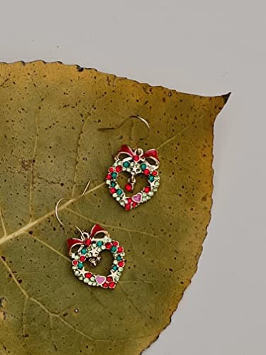 Michooyel 18K Gold Plated CZ Christmas Drop Earrings for Women Fishhook