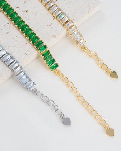 LNY 14K Gold Rhinestone Tennis Choker for Women