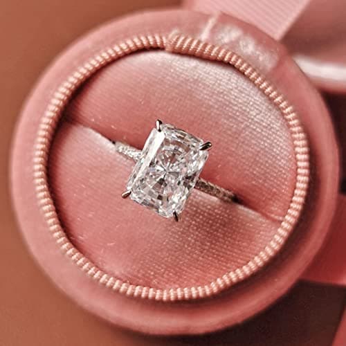 Michooyel 4.0ct Radiant Cut Women's Engagement Ring