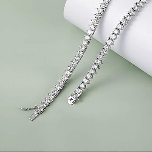 MDFUN 18K Gold Plated CZ Tennis Necklace