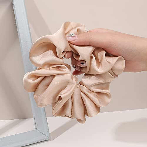 Big & Soft Silk Satin Scrunchies for Long Hair Girls
