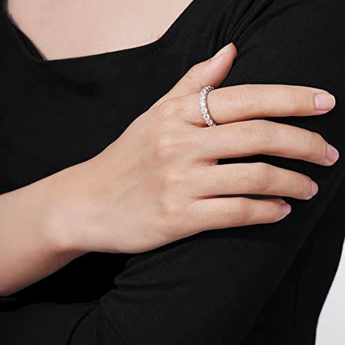 Amazon Essentials Sterling Silver Gold Plated Infinity Band Ring Set with Cubic Zirconia