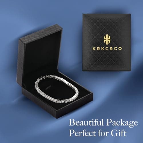 KRKC&CO Iced Out 5A CZ 3/4mm Tennis Bracelet 14k Gold/White Gold
