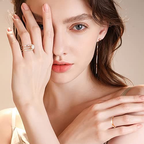 SMILEST 7 Stone Moissanite Half Eternity Wedding Band 18K Gold Vermeil