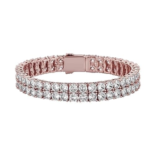 Iced Out Cubic Zirconia Tennis Bracelet for Men and Women