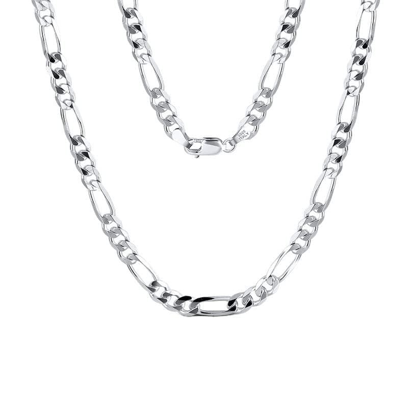 Refined title: Michooyel Sterling Silver 5mm Figaro Chain Necklace for Men and Women