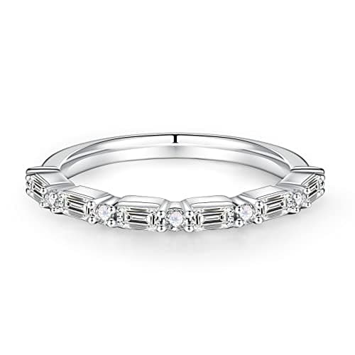 Moosea Lab-Grown Moissanite Stackable Rings for Women